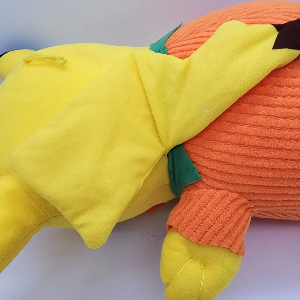 Pikachu Pokemon Halloween Pumpkin Plush 16” Red Cheeks Jack-O-Lantern Toy 2022